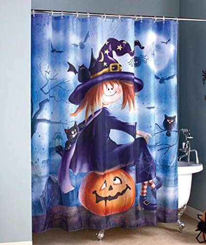Halloween Witch and Pumpkin Shower Curtain