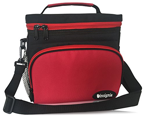 Red and Black Insulated Lunch Bag