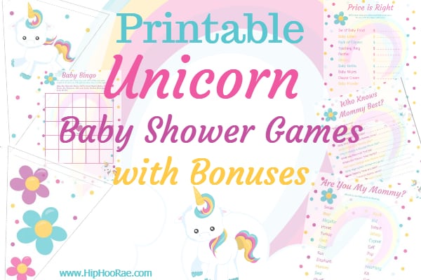 Printable Unicorn Baby Shower Games