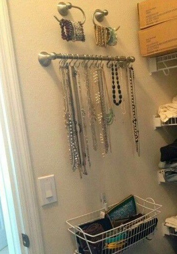 Hangers on walls for jewelry