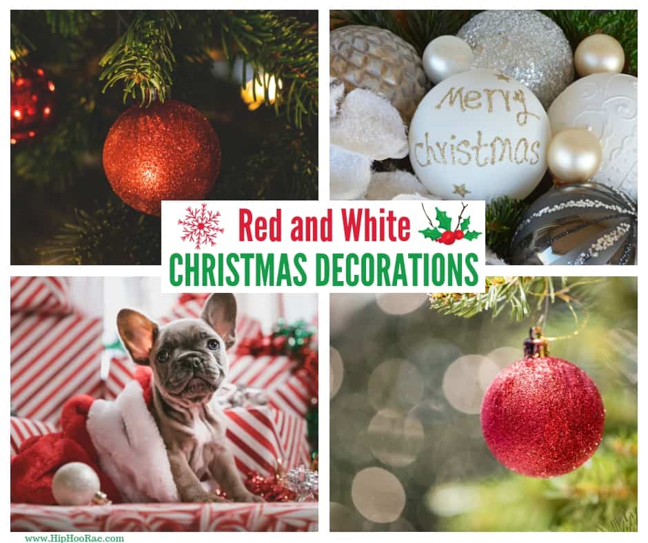 Red and White Christmas Decorations, Ornaments, Crackers, Baubles and Trees