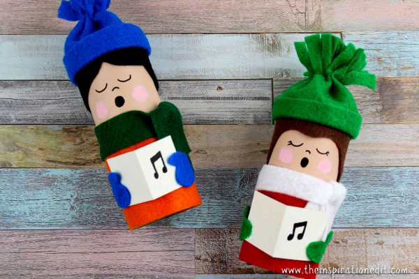 Christmas Carolers Toilet Roll Craft