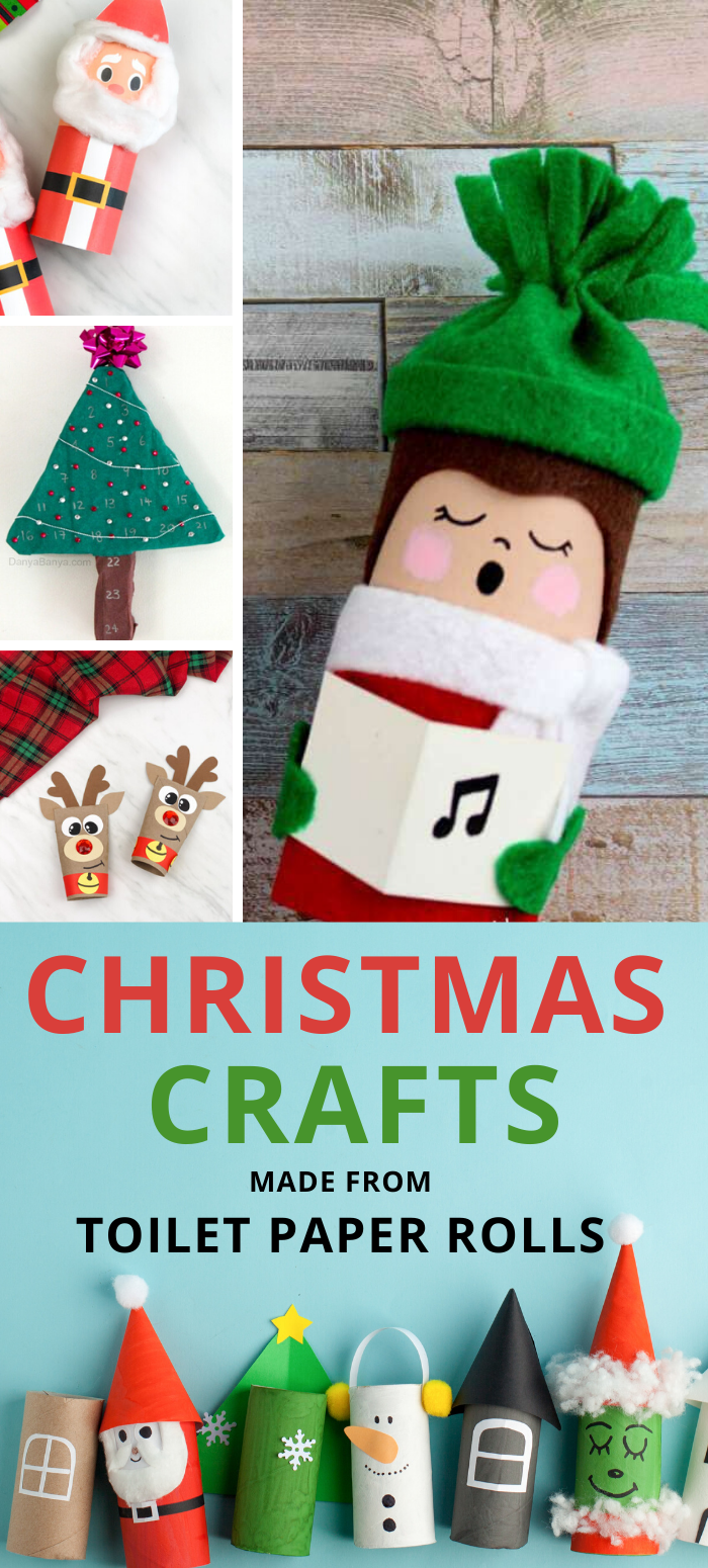 Christmas Crafts Made from toilet paper rolls pin image