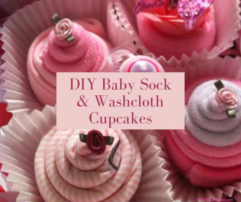 DIY Baby Sock and Washcloth Cupcakes
