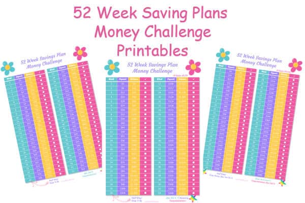 Cheap printables for 52 Week Savings Plan - Money Challenge.