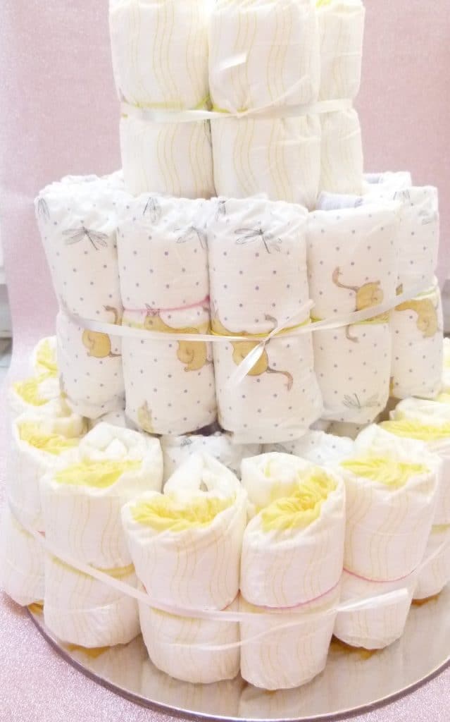 Baby Shower Diaper Cake-Finished layers