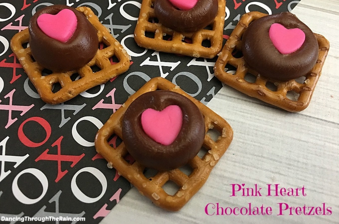 Pink Heart Chocolate Pretzels