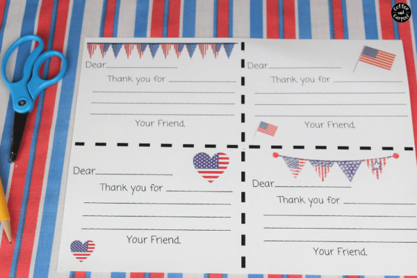 Patriot thank you cards