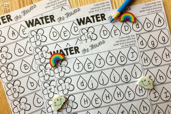 Water the flowers worksheets
