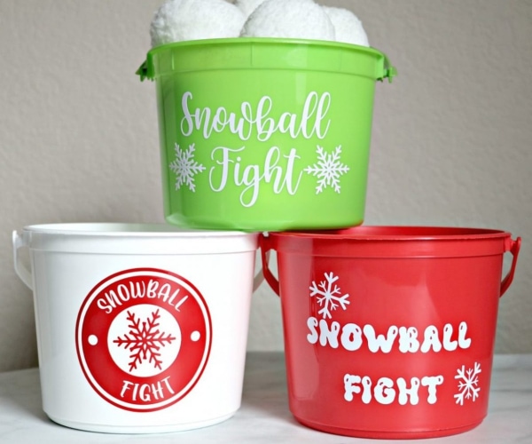 DIY Snowball fight buckets