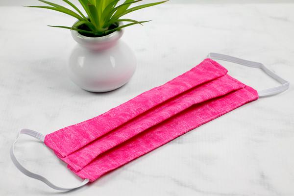 Easy Diy Reusable Face Mask Bright Pink with elastic 