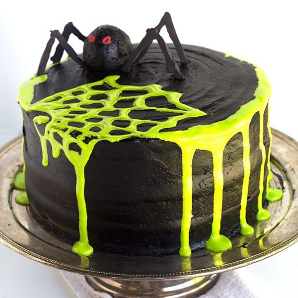 Spooky spider web cake