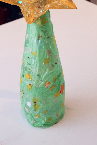 Glass Bottle Christmas Tree Craft