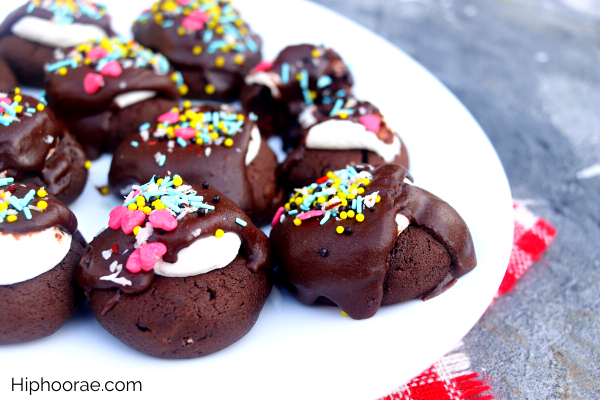 White Plate of Hot Cocoa Cookies
