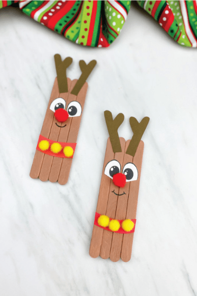 2 Reindeer Popsicle stick crafts