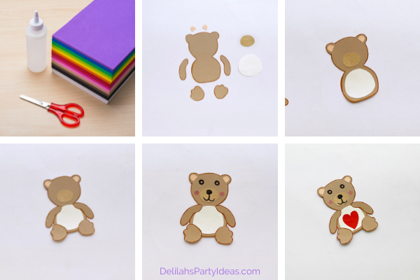 Valentines Day Bear pop Up Card Steps to Make it