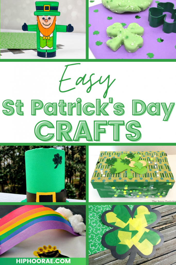Collage of St Patrick's Day Crafts for Kids to make