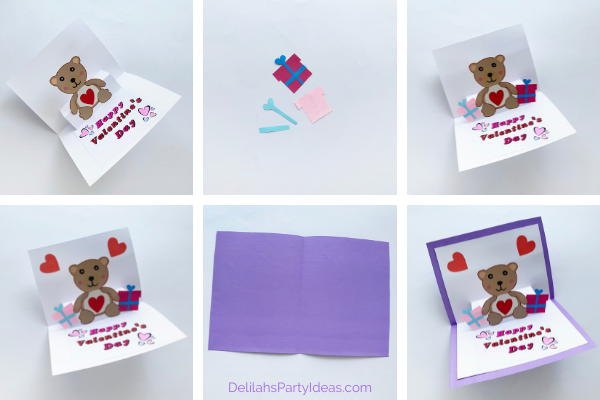 Teddy Bear Valentines Day pop Up Card Final Steps to Make it