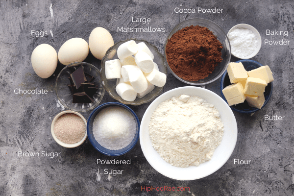 Ingredients laid out for Hot Cocoa Cookies