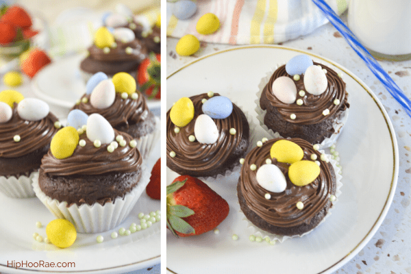 Plate of Easter Egg Cupcakes
