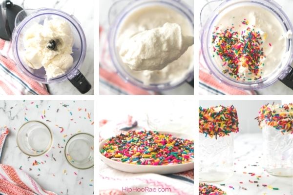 Steps to make the Vanilla Bean Funfetti Milkshake