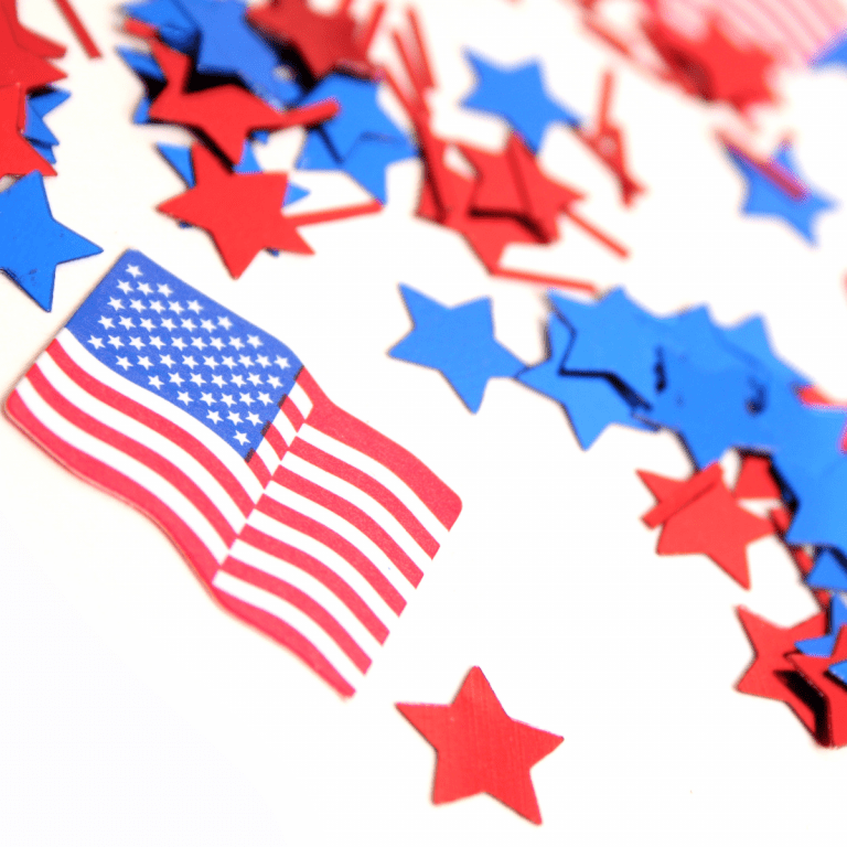 4th of July paper craft stars and flag