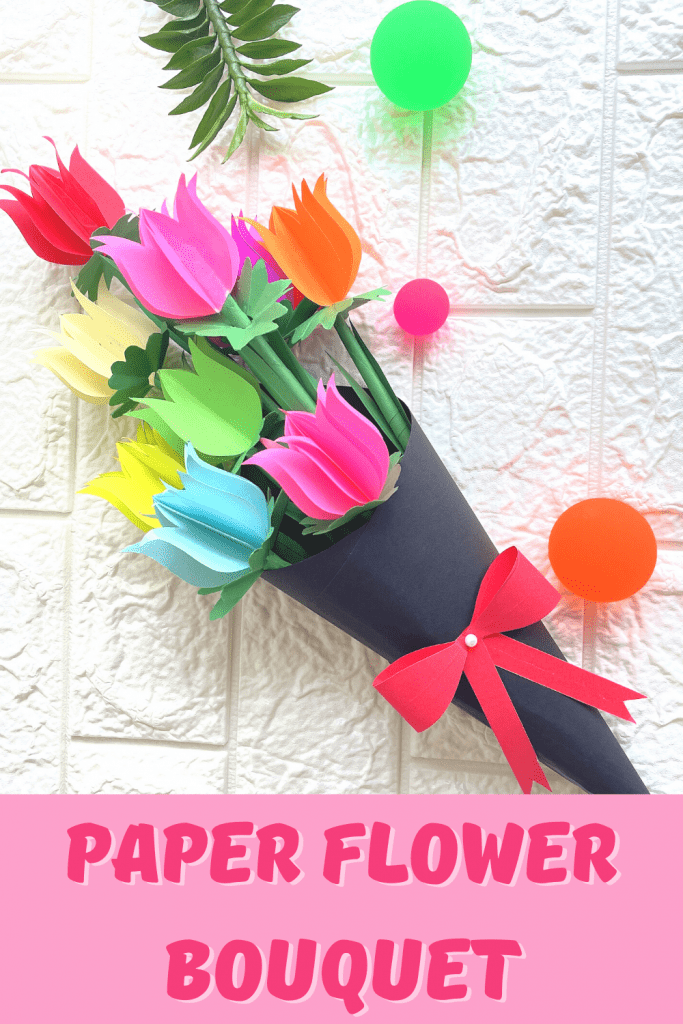 Bouquet of paper tulip flowers