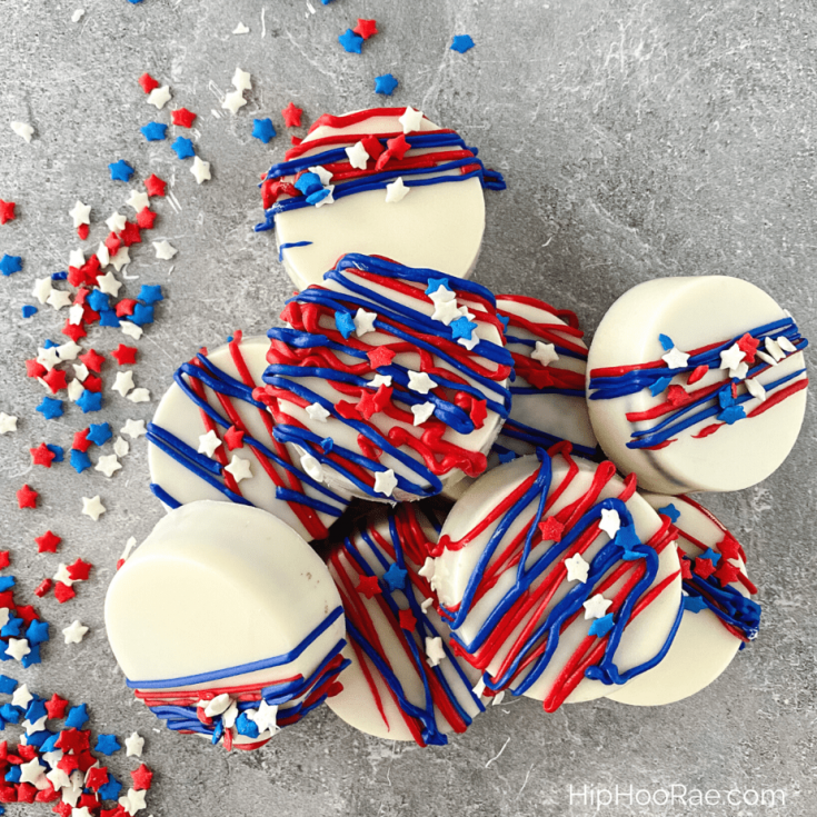 Patriotic Chocolate Covered Oreos biscuits