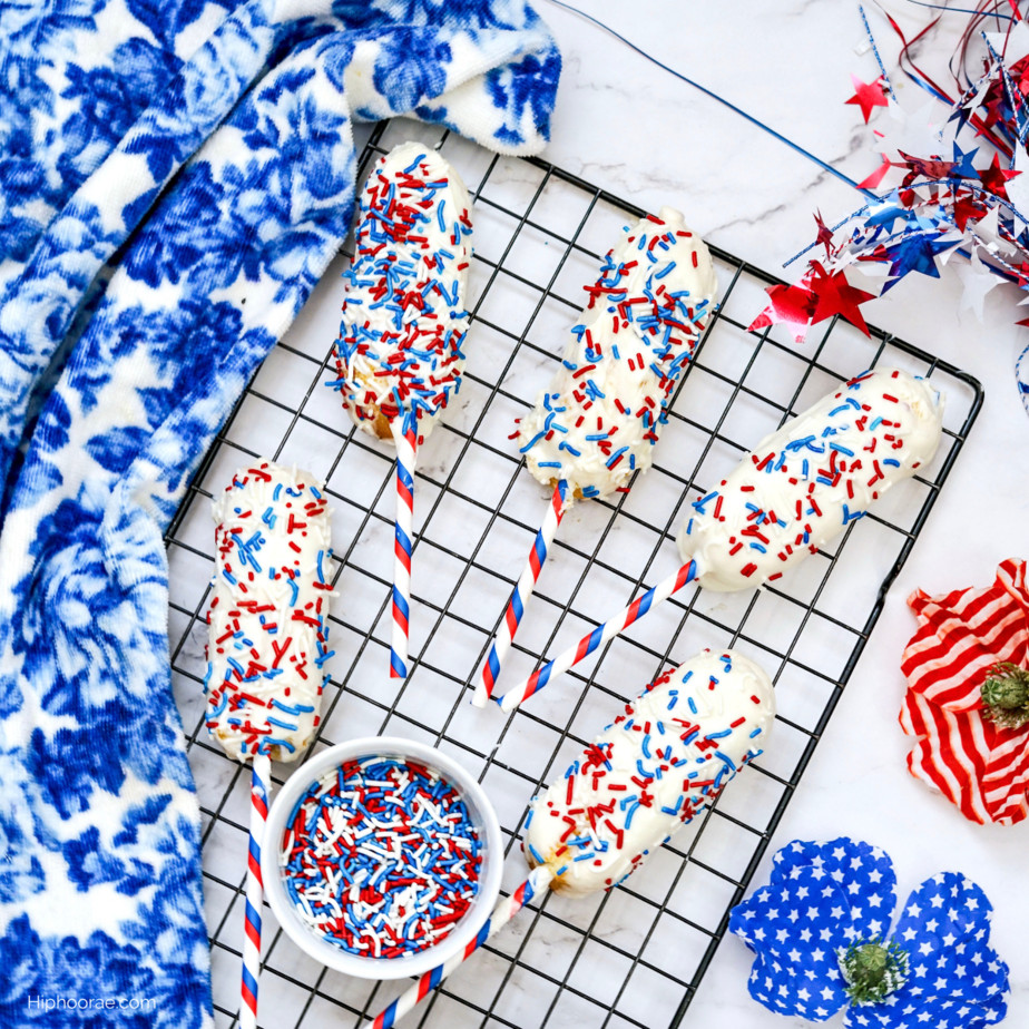 Patriotic Chocolate Covered Twinkies