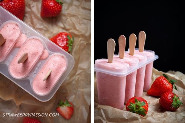 Strawberry and cream popsicles for toddlers