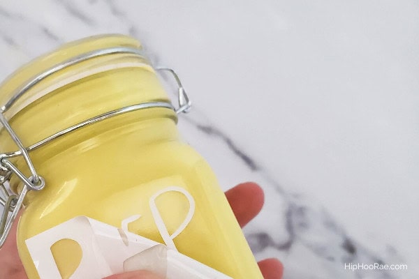 apply vinyl to jar and peep to remove transfer tape apply vinyl to jar and peep to remove transfer tape