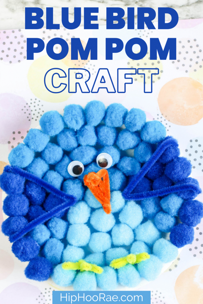Blue Bird Pom Pom Paper Plate Craft