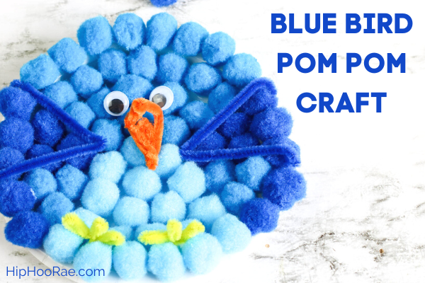 Blue Bird Pom Pom Craft