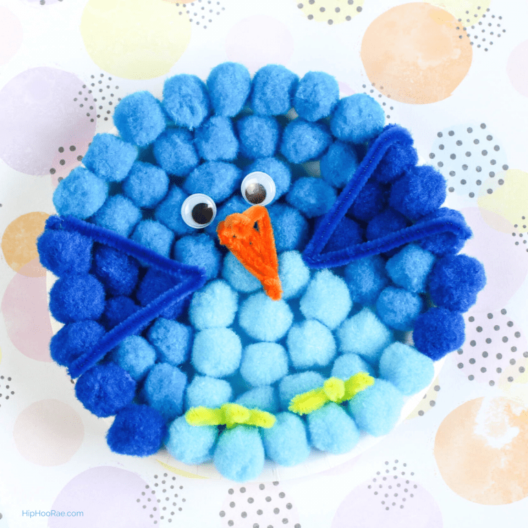 Pom Pom Blue Bird Craft