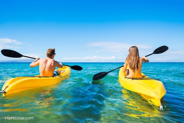 Couple kayaking 