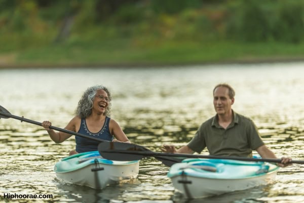 Couple kayaking