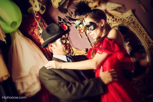 couple in a masquerade