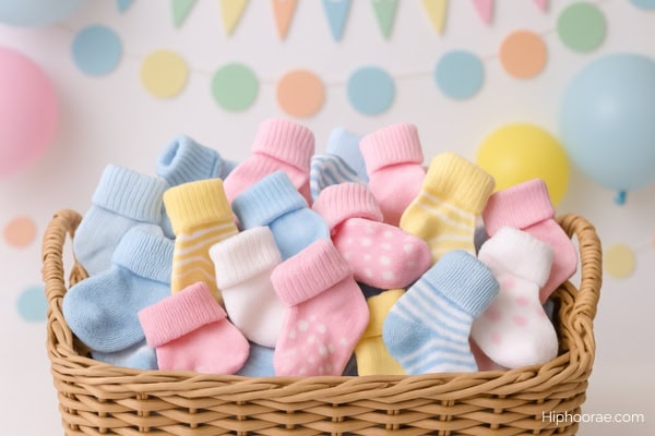 basket full of baby socks