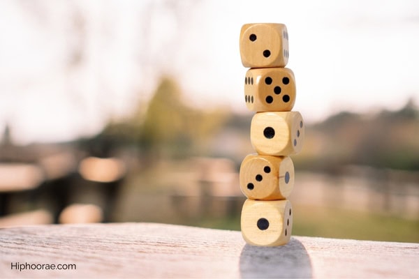 stack of dice