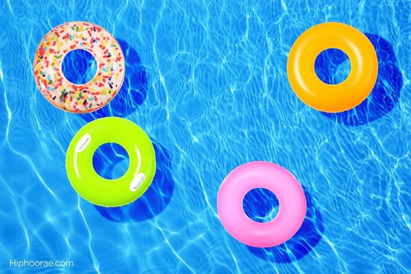 floaters on swimming pool