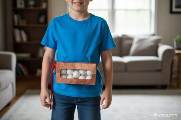 boy playing Minute to win it Junk in the trunk Game