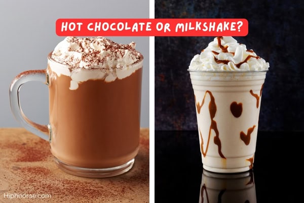 hot chocolate and milkshake with question overlay