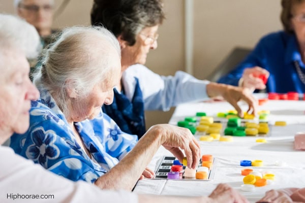 seniors playing bingo