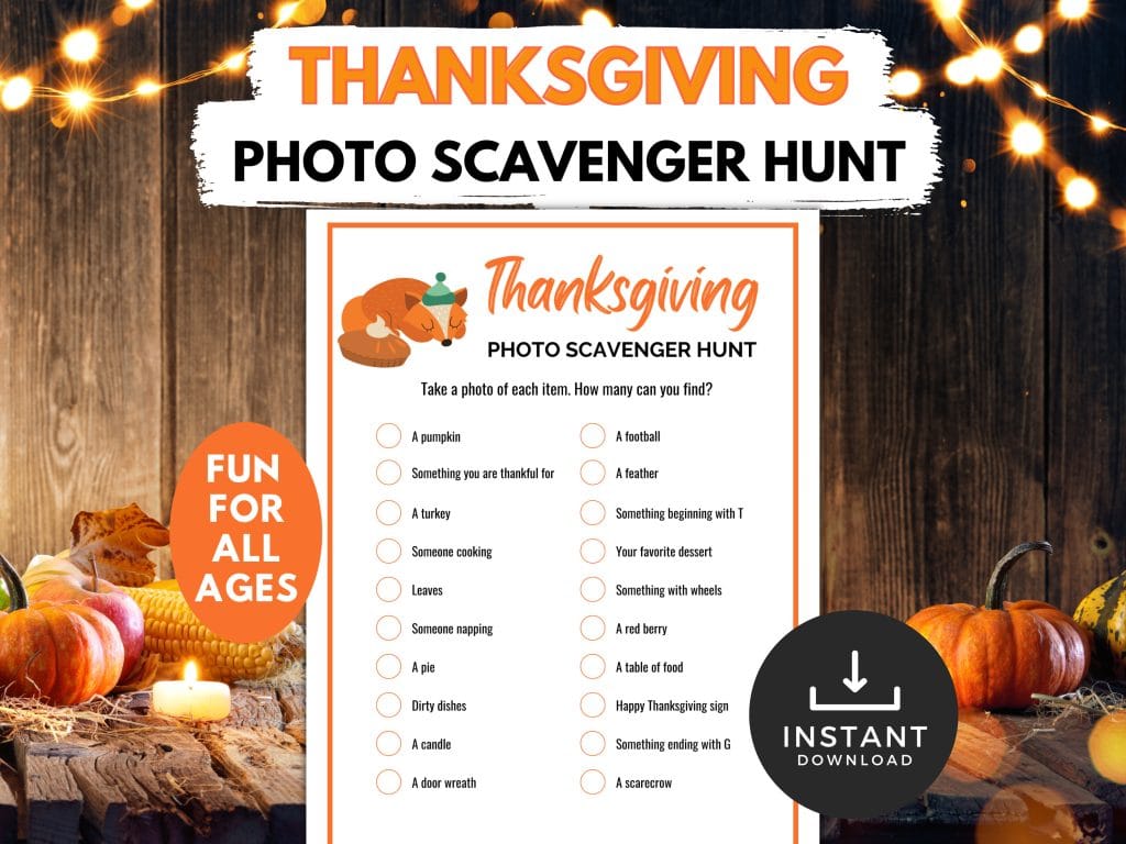 Thanksgiving Photo Scavenger Hunt