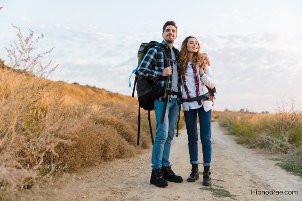 couple mountain hiking