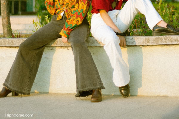 girl wearing bellbottoms