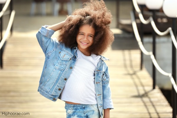 girl wearing denim jeans and denim jacket