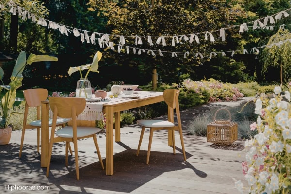 Outdoor spring party setup