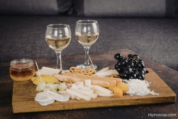wine and cheese board