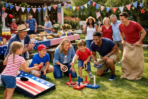 family enjoying memorial day